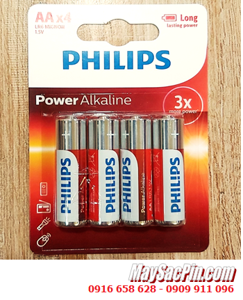 Philips LR6P4B/97; Pin AA 1.5v Philips Power Alkaline LR6P4B/97 chính hãng (Loại vỉ 4viên)